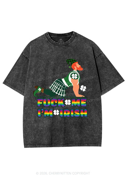 Fxxk Me Im Irish St Patricks Y2K Shirts Washed Tee Cherrykitten