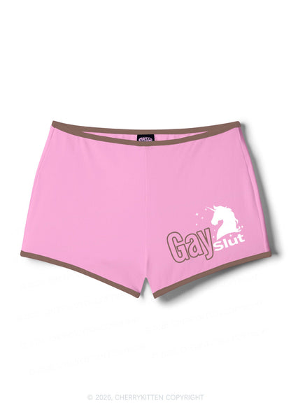 Gay Slxt Unicorn Pride Y2K Booty Shorts Cherrykitten