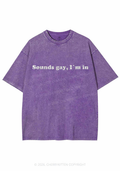 Glitter Sounds Gay Pride Y2K Shirts Washed Tee Cherrykitten
