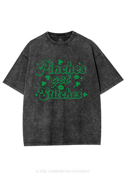Pinches Get Stitches St Patricks Y2K Shirts Washed Tee Cherrykitten