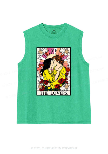Kissing Lesbians Pride Y2K Washed Muscle Tank Cherrykitten