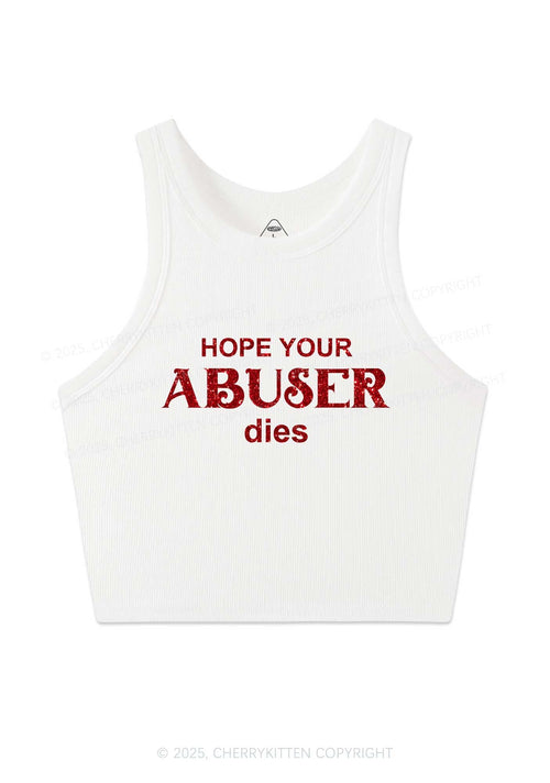 Glitter Abuser Dies Y2K Crop Tank Top Cherrykitten