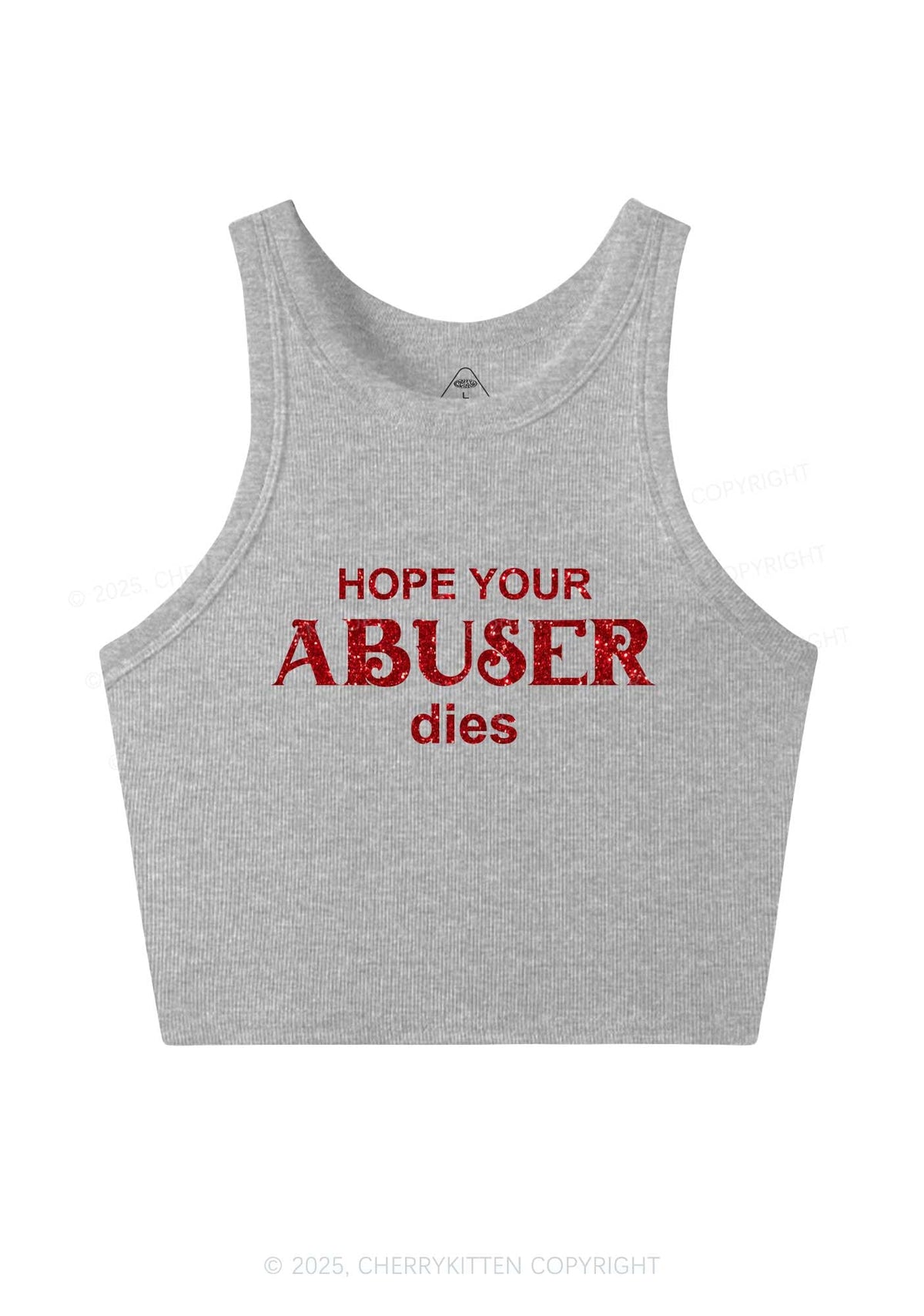 Glitter Abuser Dies Y2K Crop Tank Top Cherrykitten