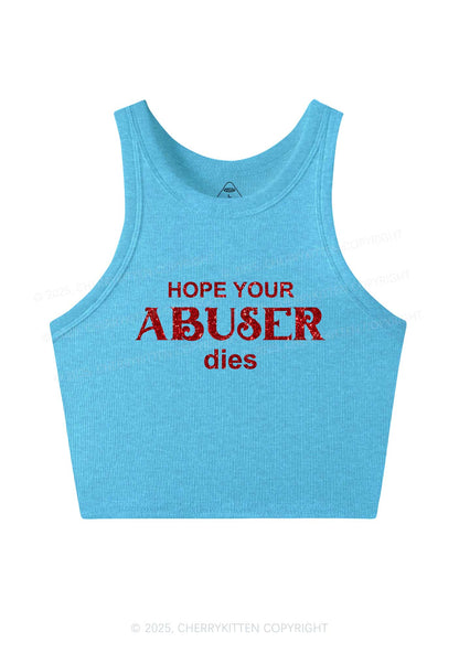 Glitter Abuser Dies Y2K Crop Tank Top Cherrykitten