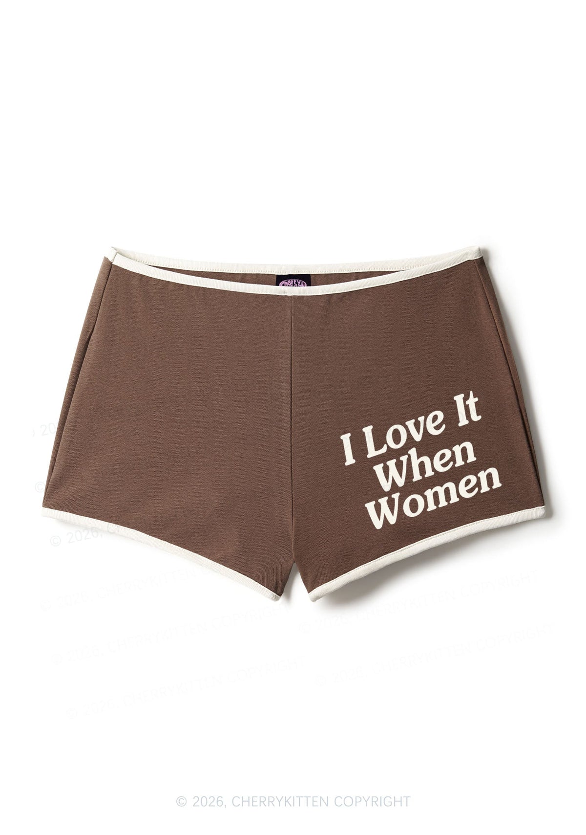 I Love It When Women Pride Y2K Booty Shorts Cherrykitten