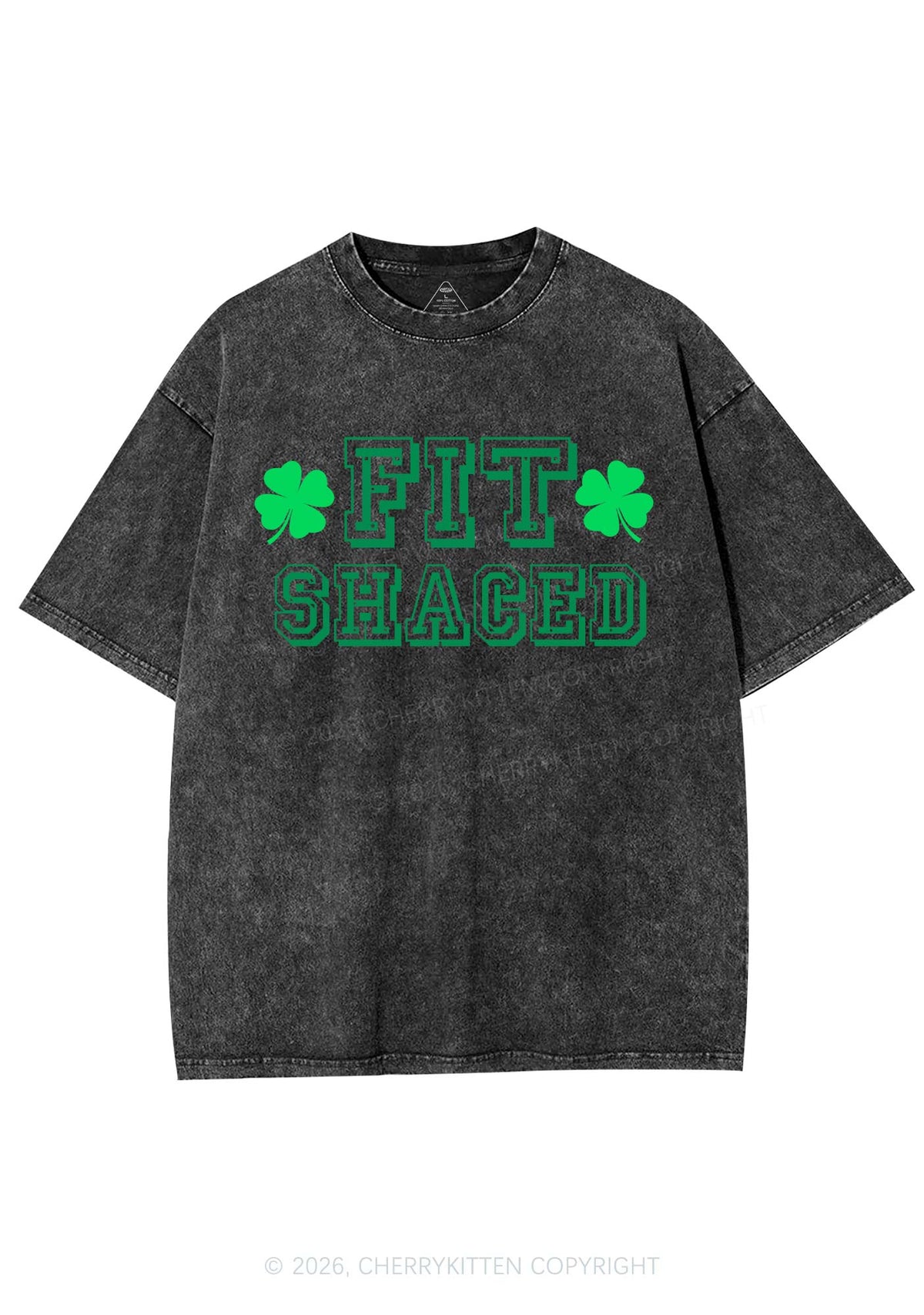 Fit Shaced St Patricks Y2K Shirts Washed Tee Cherrykitten