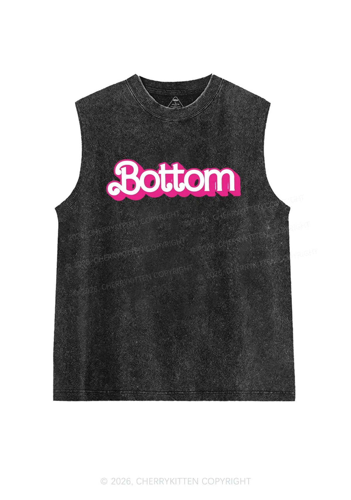 Pink Bottom Pride Y2K Washed Muscle Tank Cherrykitten