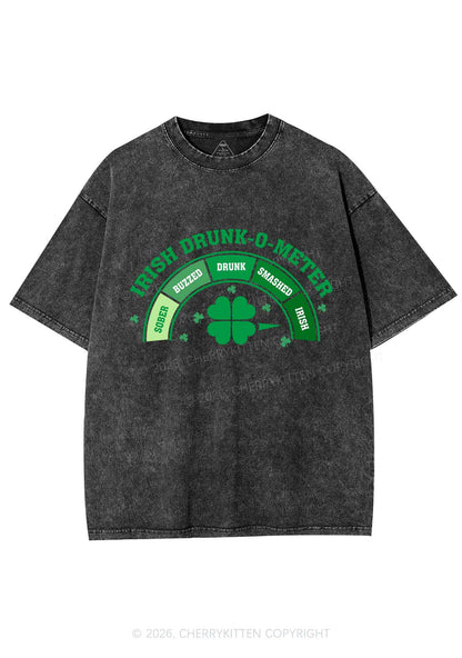 Irish Drunk O Meter St Patricks Y2K Shirts Washed Tee Cherrykitten