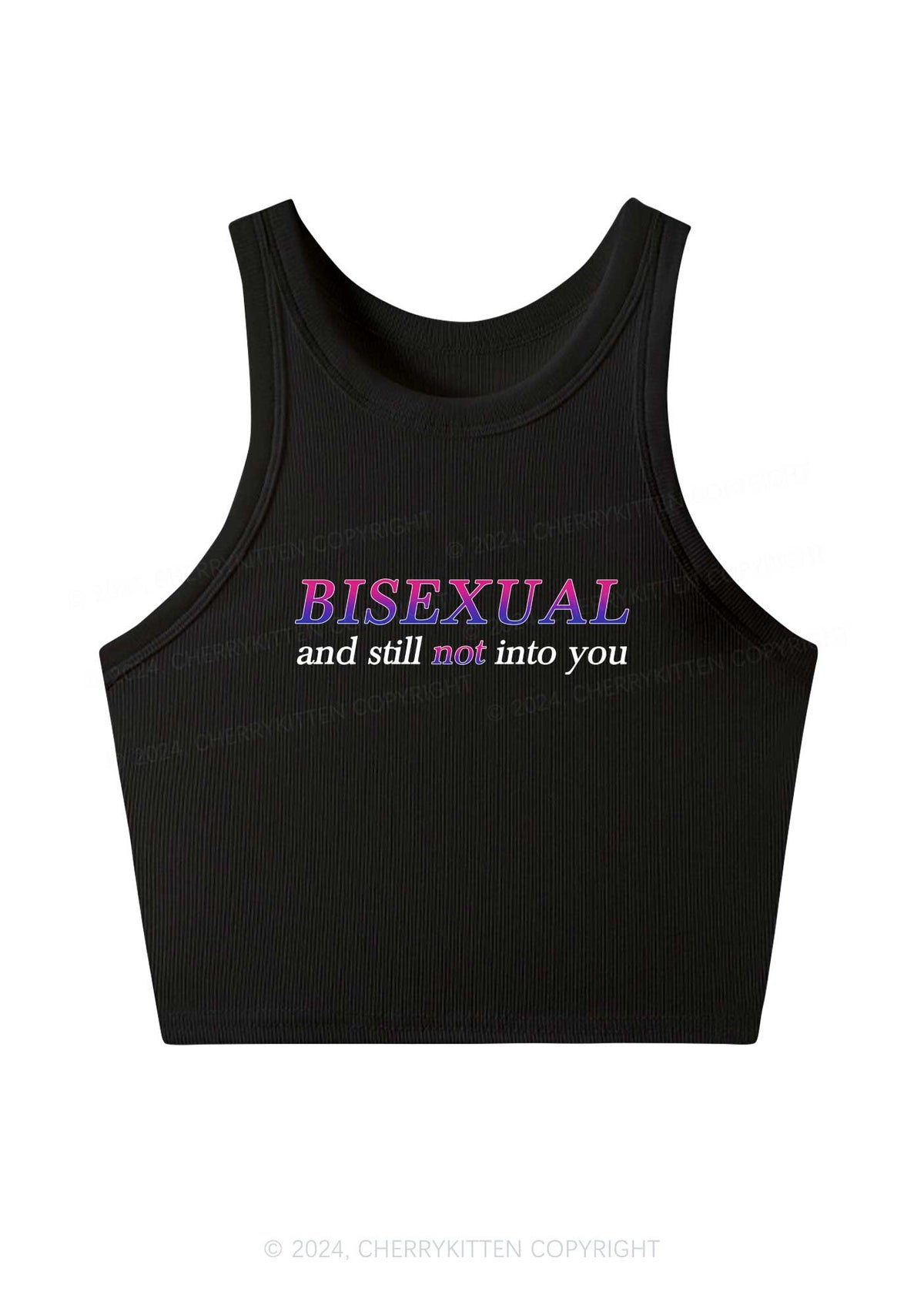 Bisexual And Still Not Into You Y2K Crop Tank Top Cherrykitten