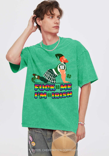 Fxxk Me Im Irish St Patricks Y2K Shirts Washed Tee Cherrykitten