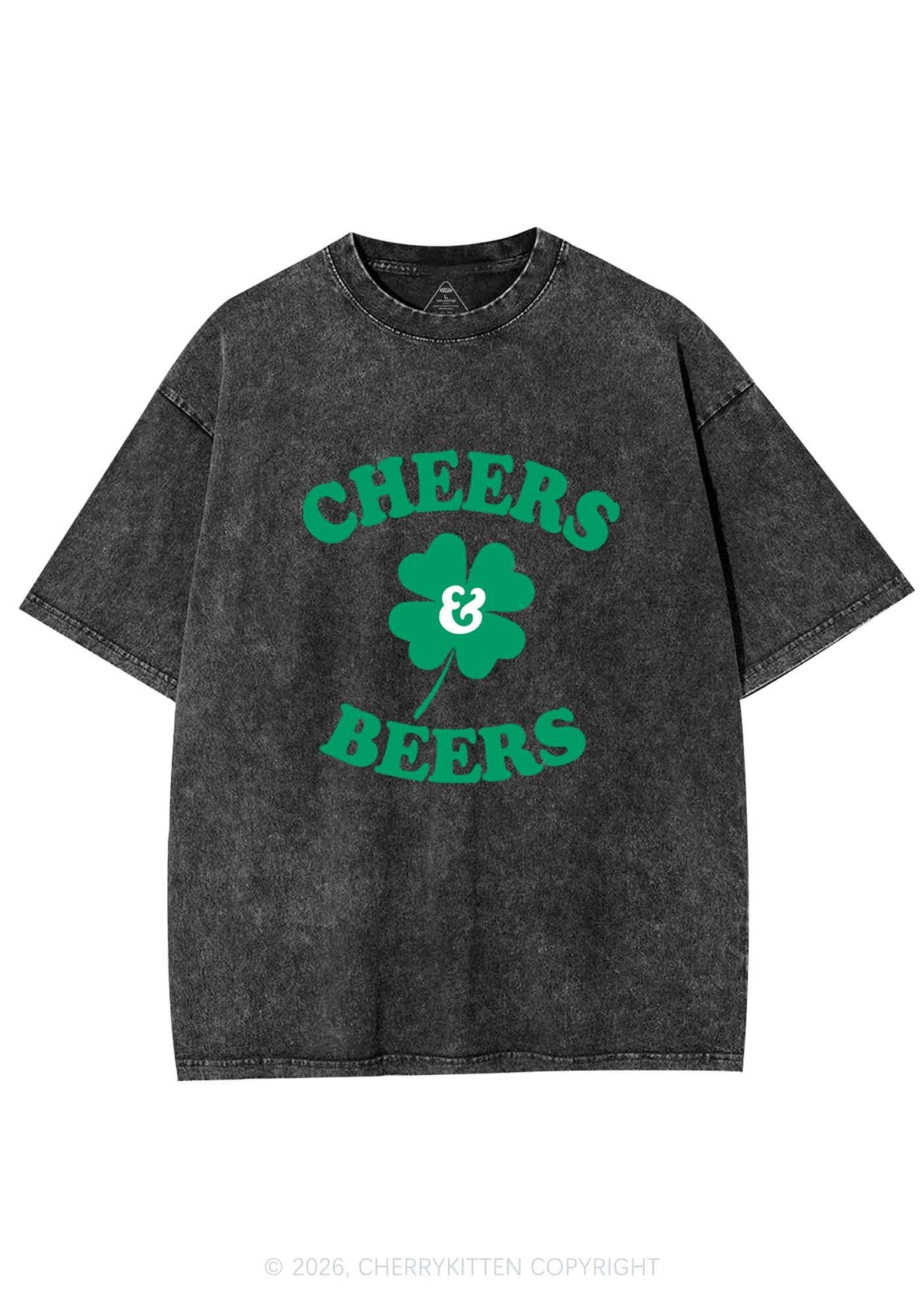 Cheers And Beers St Patricks Y2K Shirts Washed Tee Cherrykitten