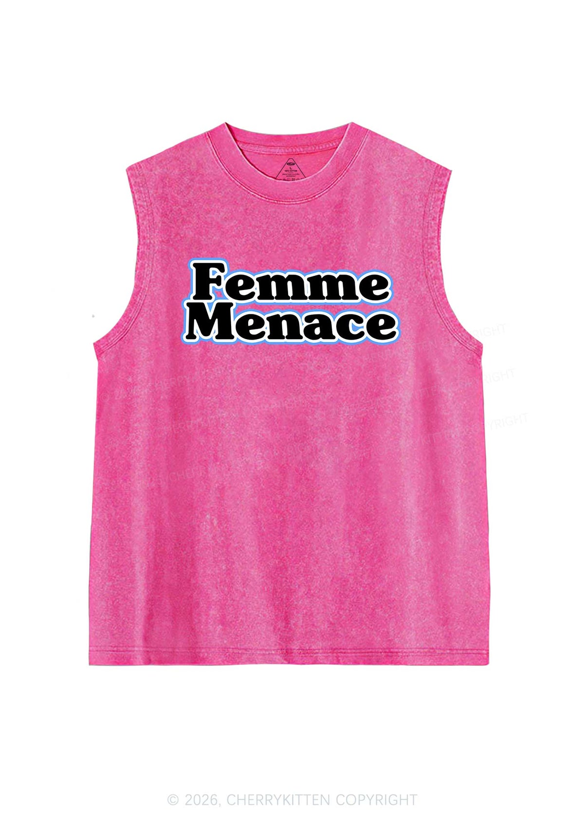 Femme Menace Pride Y2K Washed Muscle Tank Cherrykitten