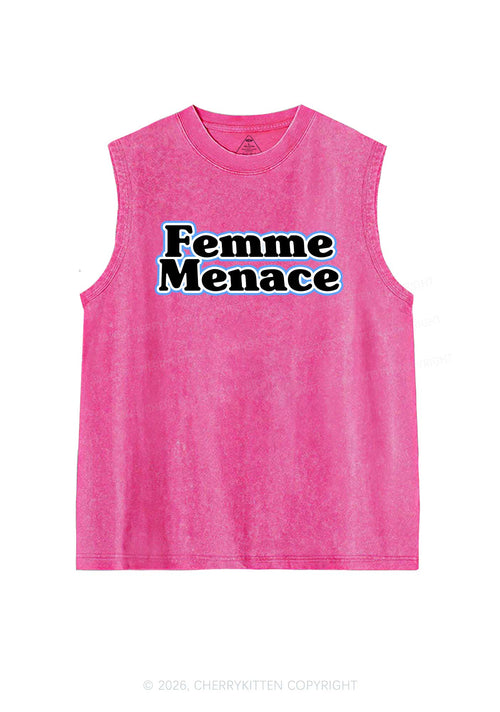 Femme Menace Pride Y2K Washed Muscle Tank Cherrykitten