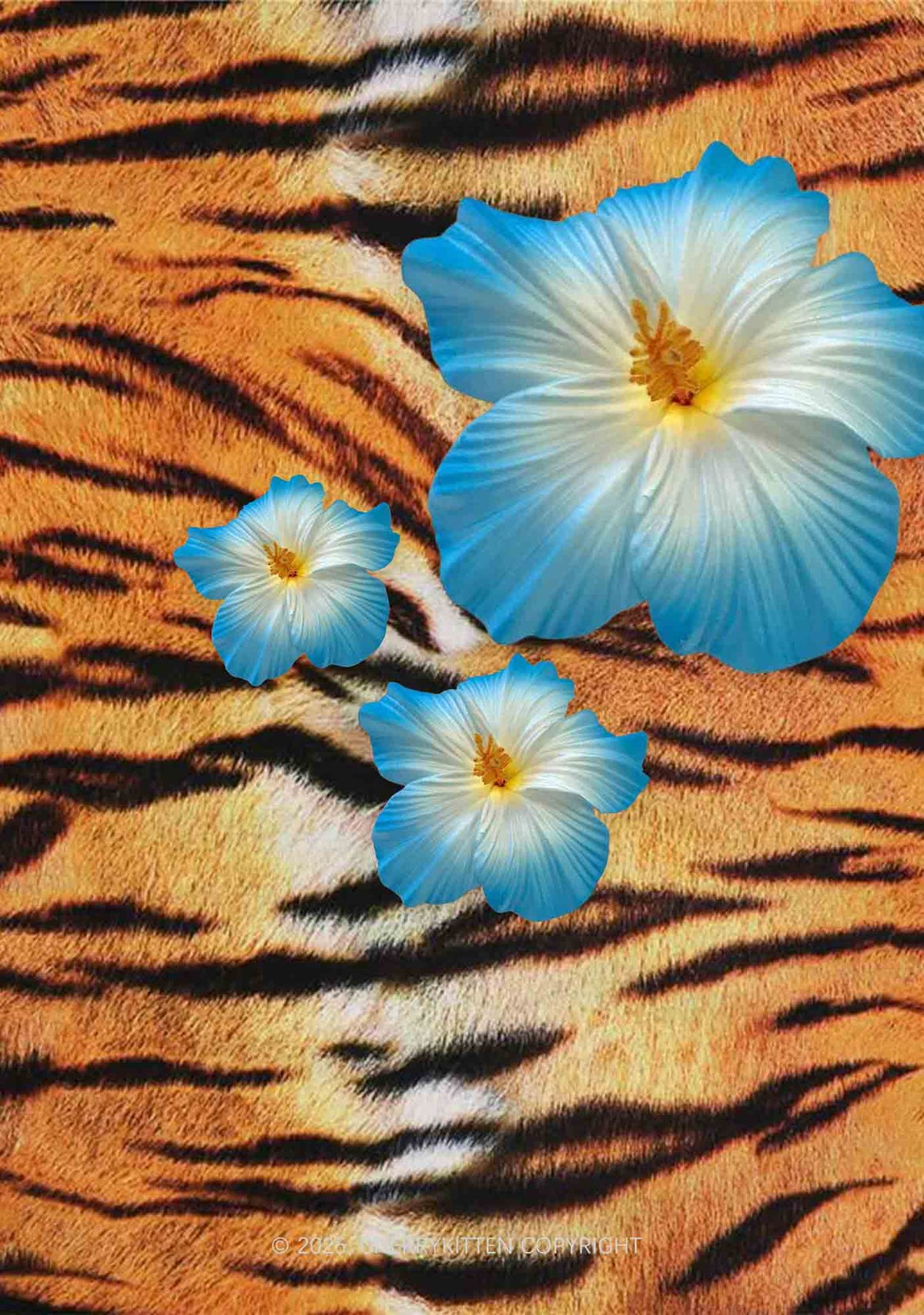 Tiger With Flowers Y2K Mesh Crop Top Cherrykitten