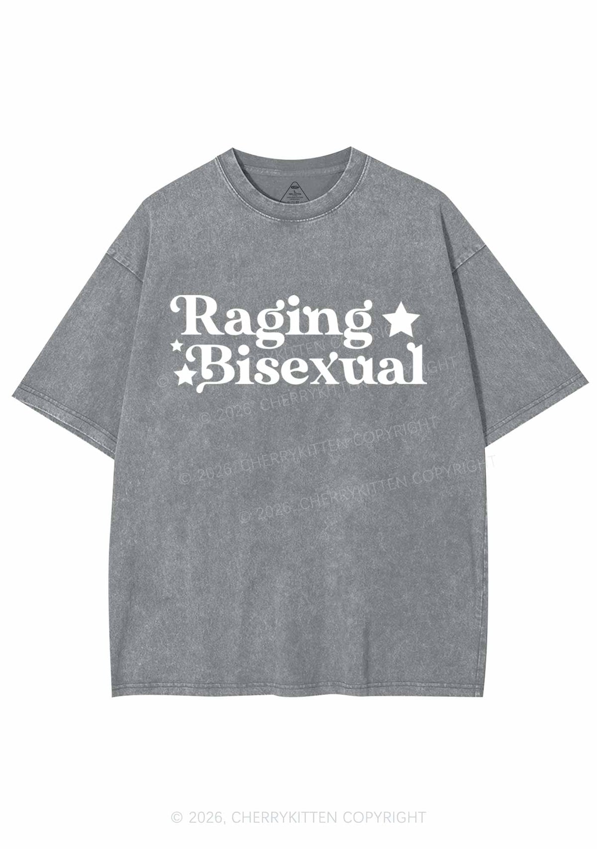Raging Bisexual Stars Pride Y2K Shirts Washed Tee Cherrykitten