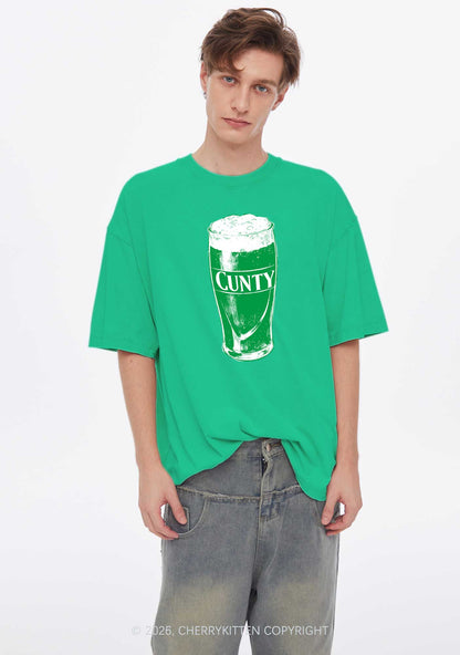 Green Cxxty Beer St Patricks Y2K Shirts Washed Tee Cherrykitten