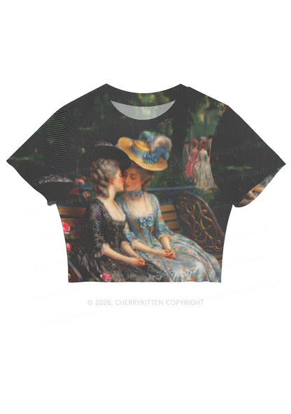 Vintage Garden Ladies Pride Y2K Mesh Crop Top Cherrykitten