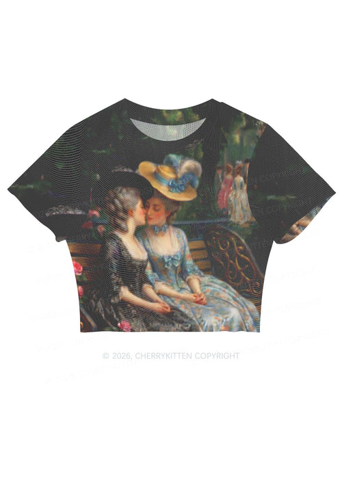 Vintage Garden Ladies Pride Y2K Mesh Crop Top Cherrykitten