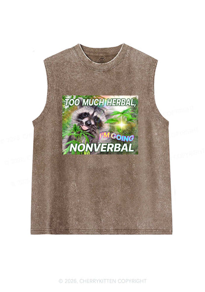 Im Going Nonverbal Y2K Washed Muscle Tank Cherrykitten