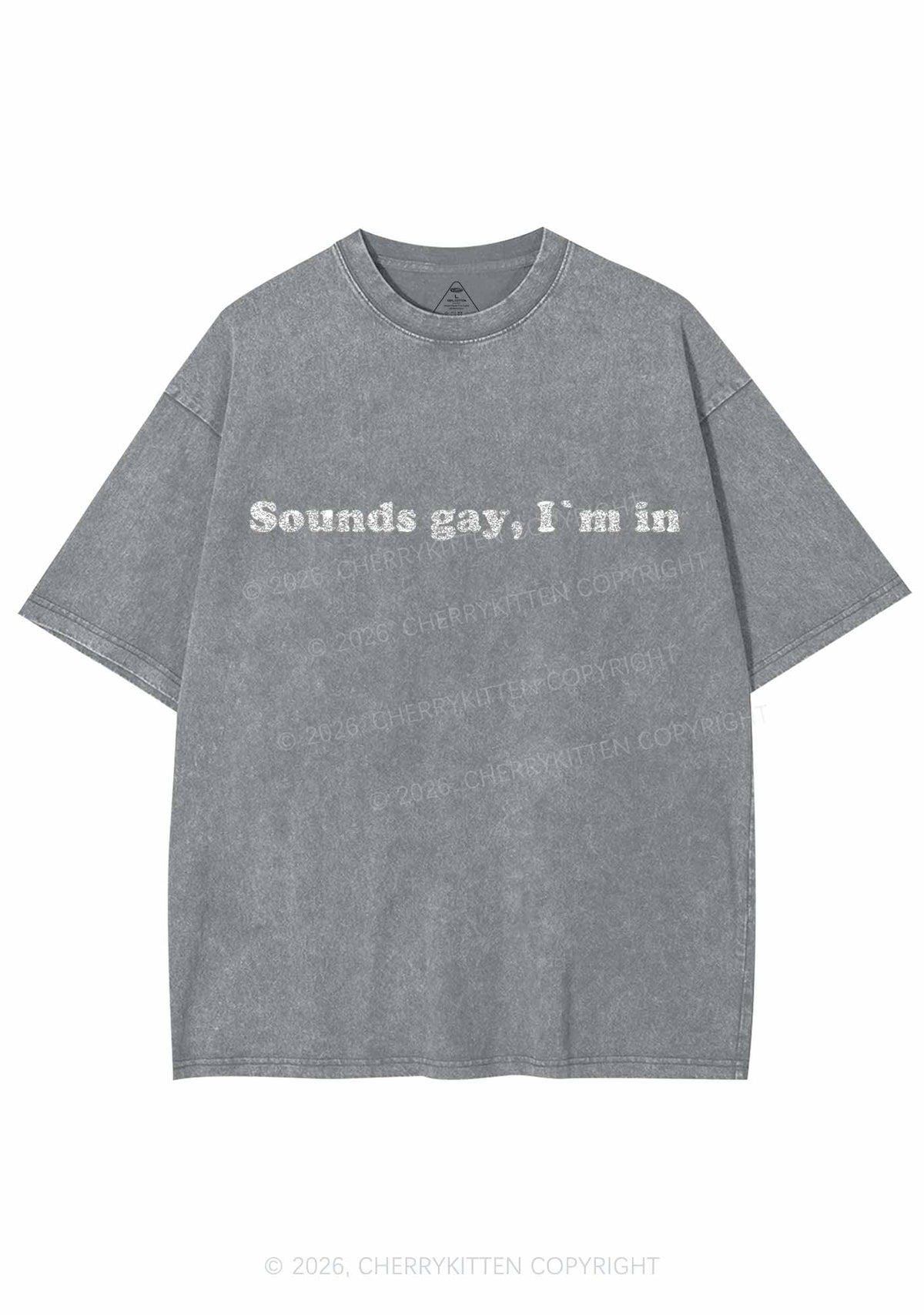 Glitter Sounds Gay Pride Y2K Shirts Washed Tee Cherrykitten