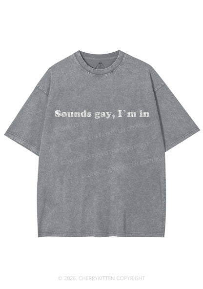Glitter Sounds Gay Pride Y2K Shirts Washed Tee Cherrykitten