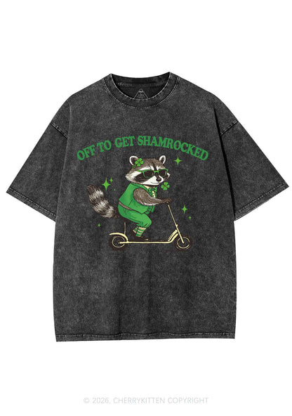Off To Get Shamrocked St Patricks Y2K Shirts Washed Tee Cherrykitten