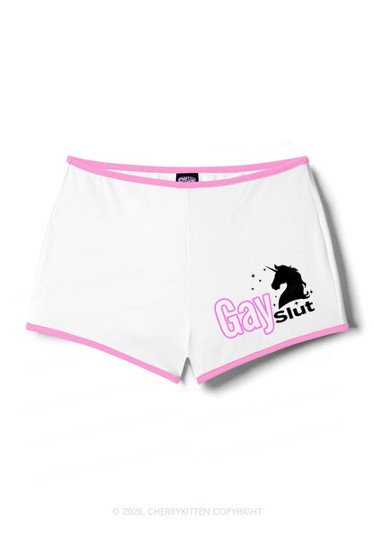 Gay Slxt Unicorn Pride Y2K Booty Shorts Cherrykitten