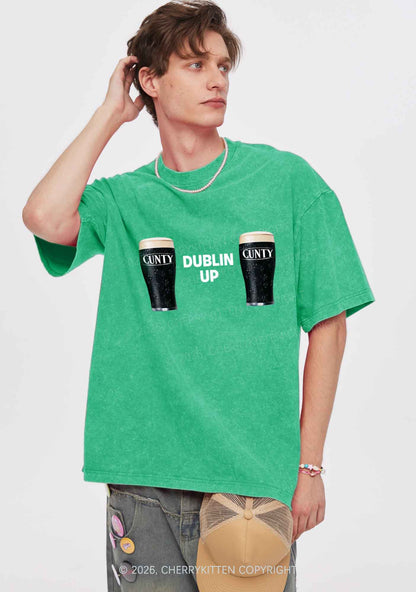 Dublin Up St Patricks Y2K Shirts Washed Tee Cherrykitten