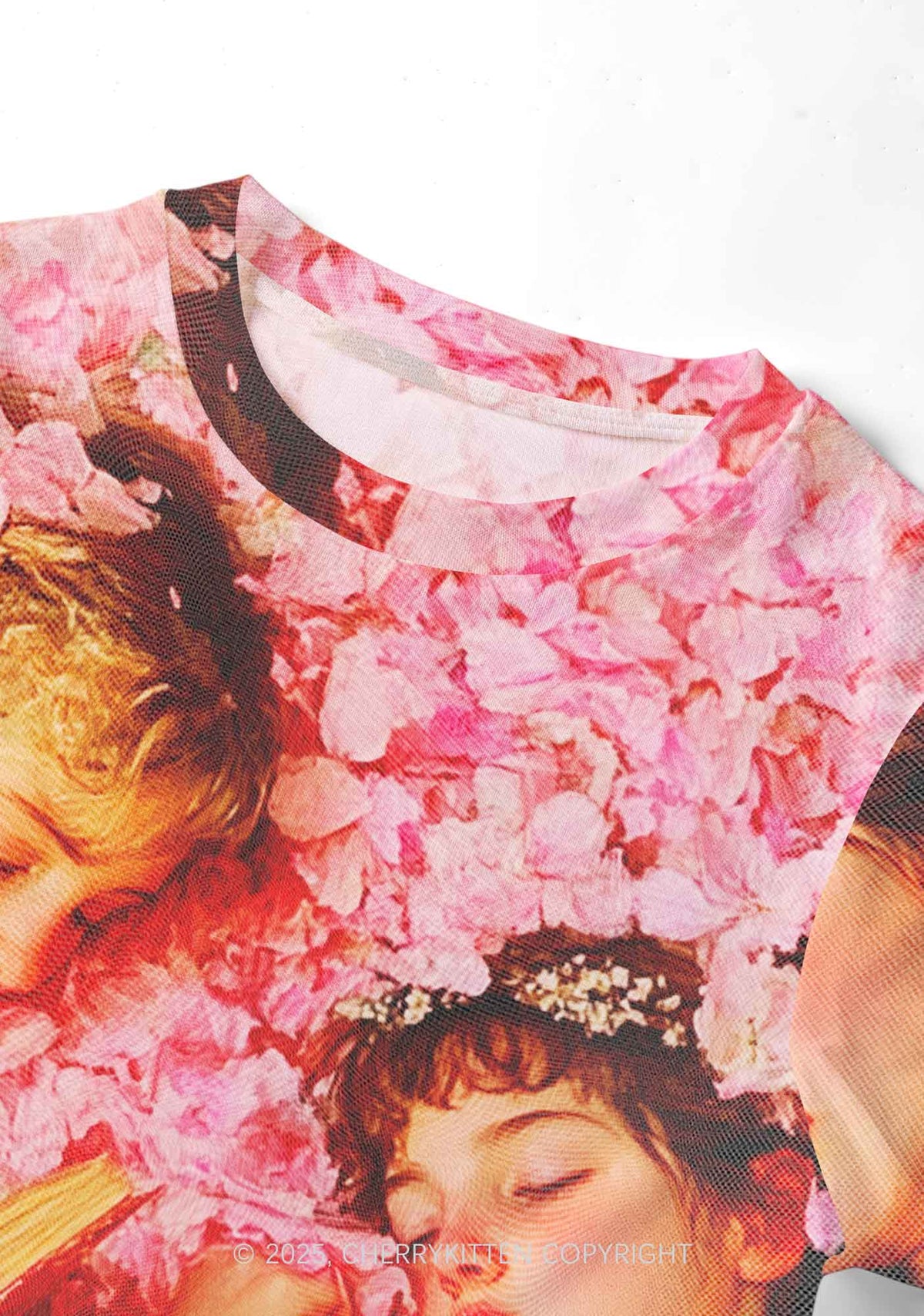 Flower Girls Y2K Mesh Crop Top Cherrykitten