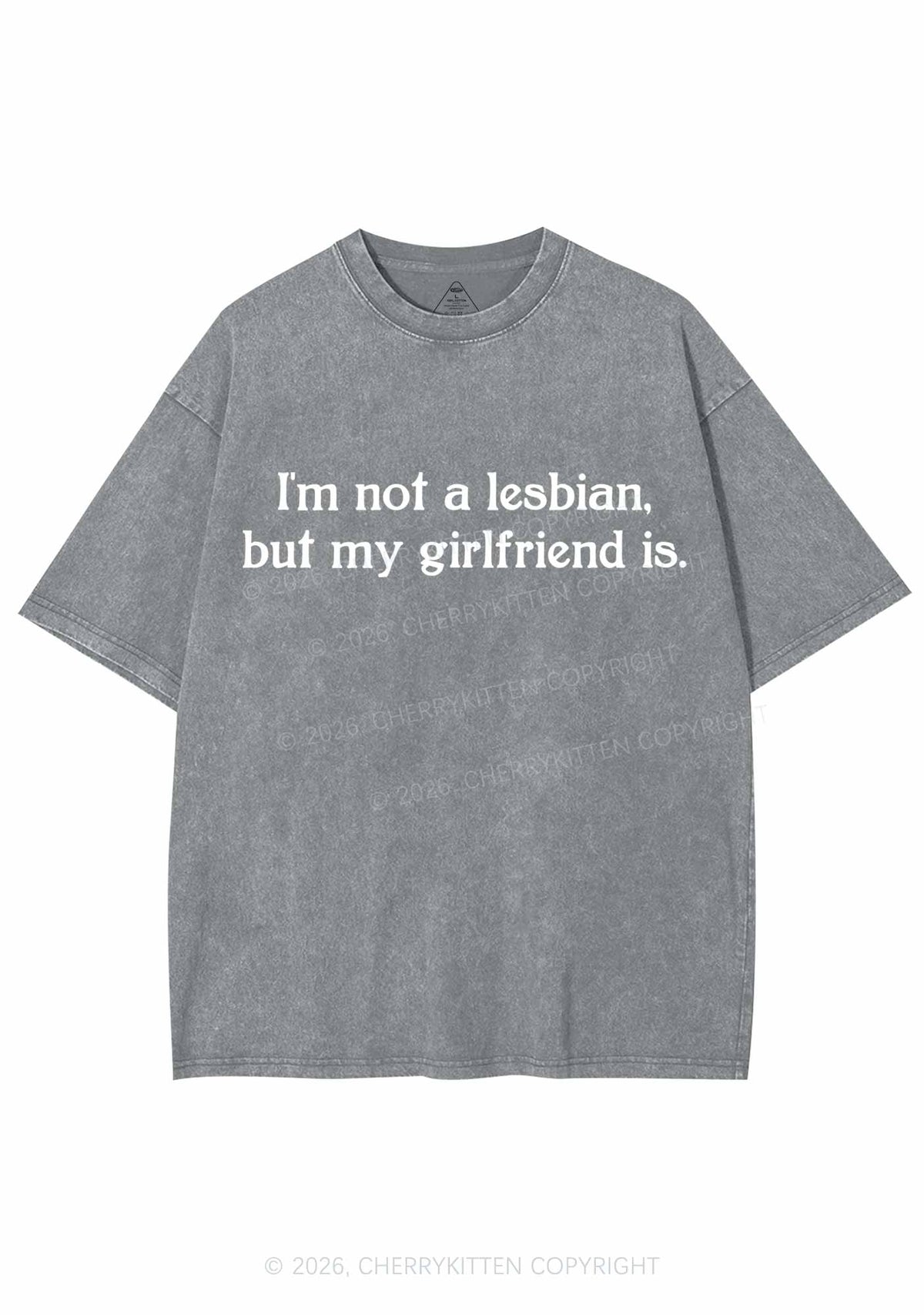 My Girlfriend Is Lesbian Pride Y2K Shirts Washed Tee Cherrykitten