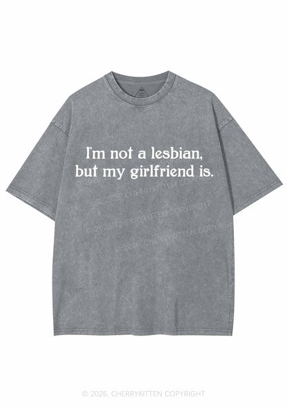 My Girlfriend Is Lesbian Pride Y2K Shirts Washed Tee Cherrykitten