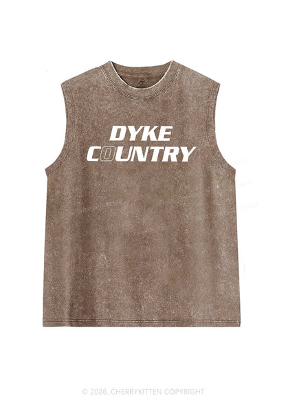 Dyke Country Pride Y2K Washed Muscle Tank Cherrykitten