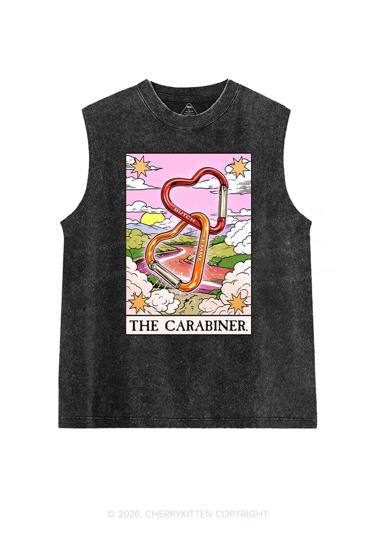 The Carabiner Tarot Pride Y2K Washed Muscle Tank Cherrykitten
