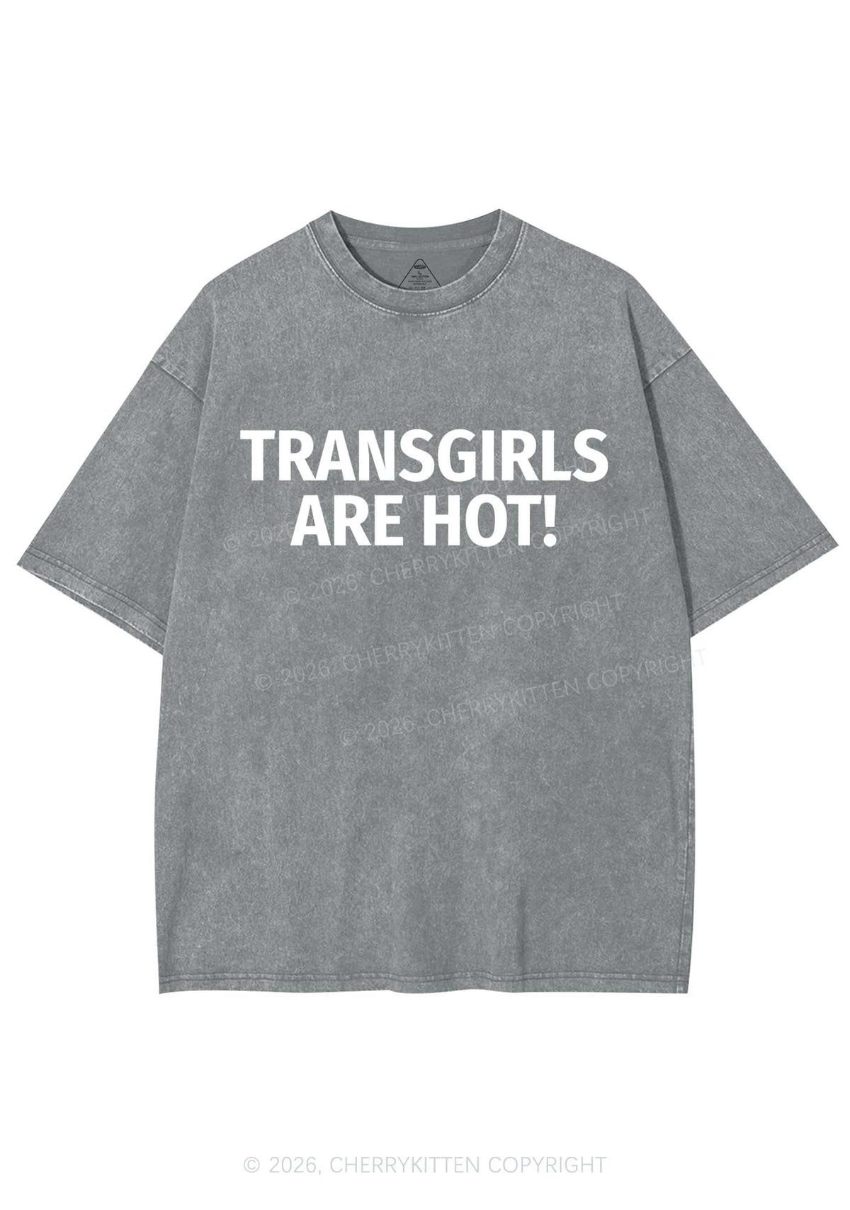 Transgirls Are Hot Pride Y2K Shirts Washed Tee Cherrykitten