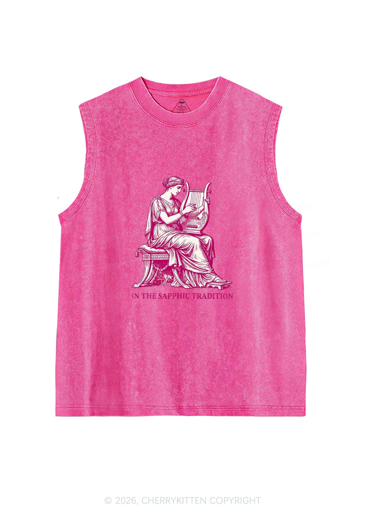 In The Sapphic Tradition Pride Y2K Washed Muscle Tank Cherrykitten