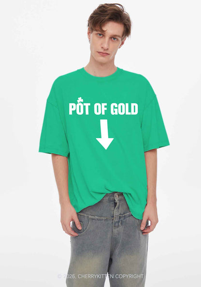 Pot Of Gold St Patricks Y2K Shirts Washed Tee Cherrykitten