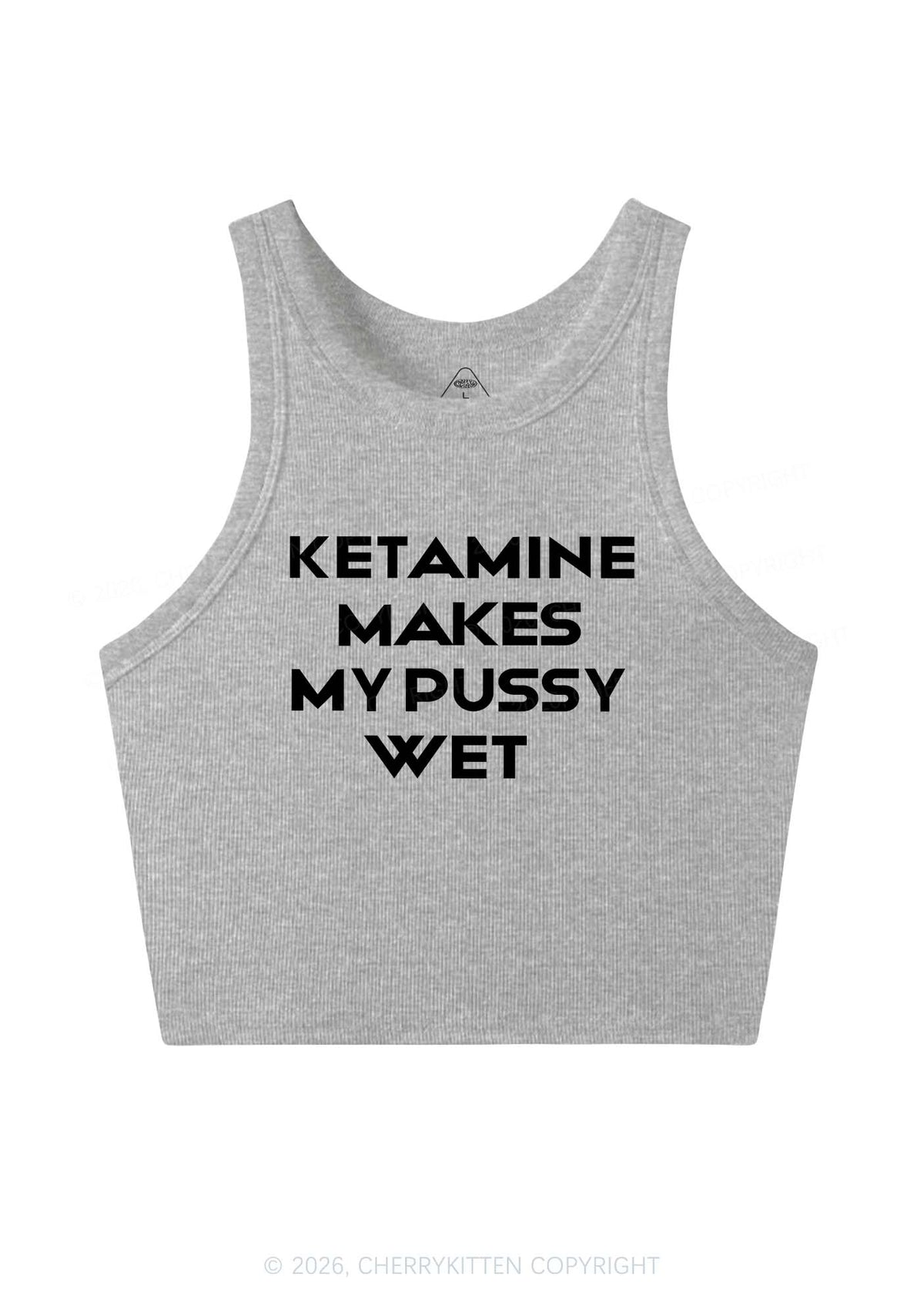 K Makes My Puxxy Wet Y2K Crop Tank Top Cherrykitten