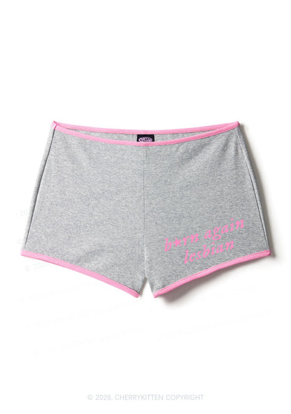 Born Again Lesbian Pride Y2K Booty Shorts Cherrykitten