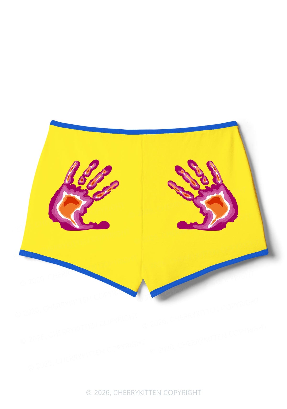 Lesbian Thermal Hands Pride Y2K Booty Shorts Cherrykitten