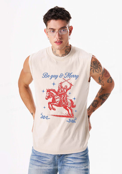 Be Gay Merry Pride Y2K Washed Muscle Tank Cherrykitten