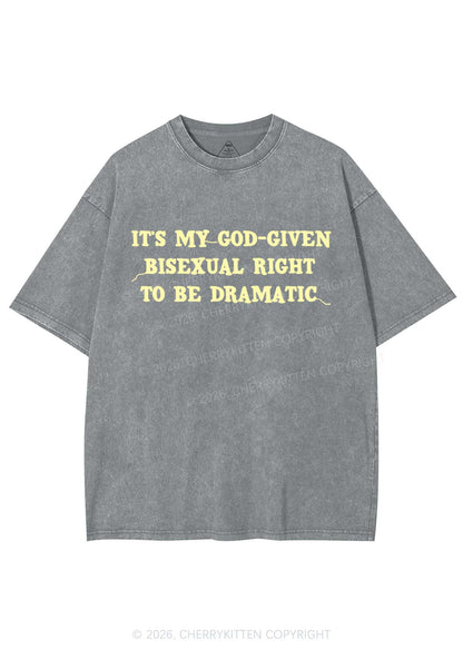 God Given Bisexual Right Pride Y2K Shirts Washed Tee Cherrykitten