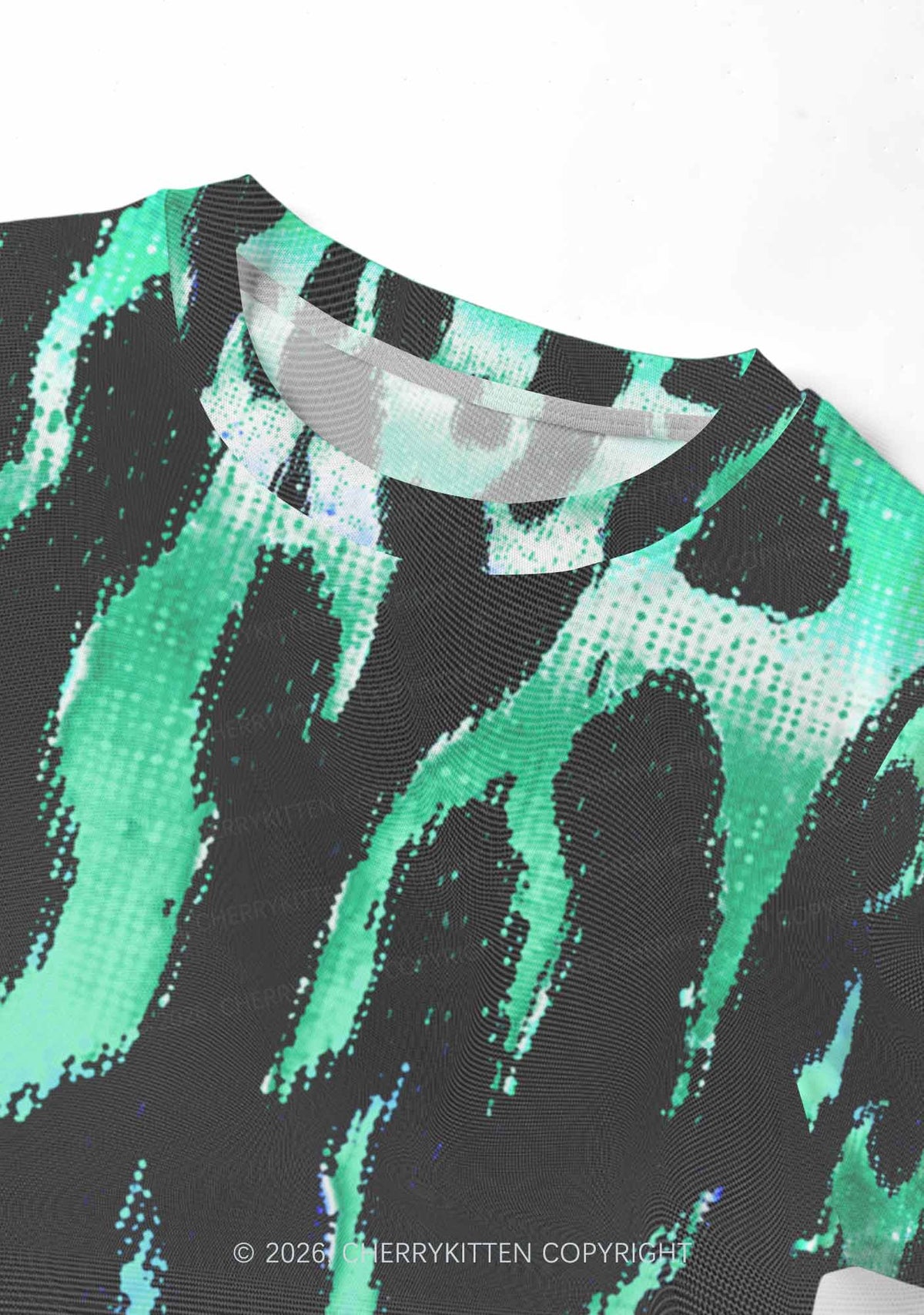 Gay Flame Pride Y2K Mesh Crop Top Cherrykitten