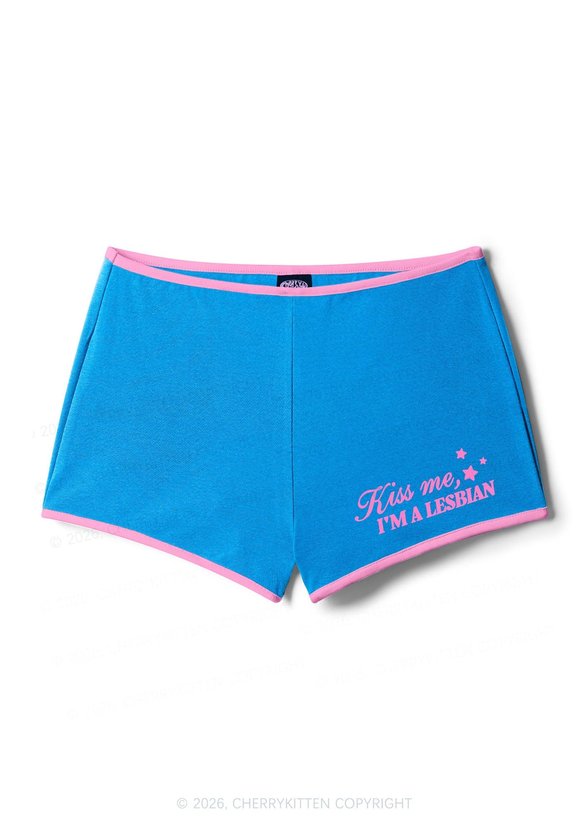 Kiss Me Im A Lesbian Pride Y2K Booty Shorts Cherrykitten