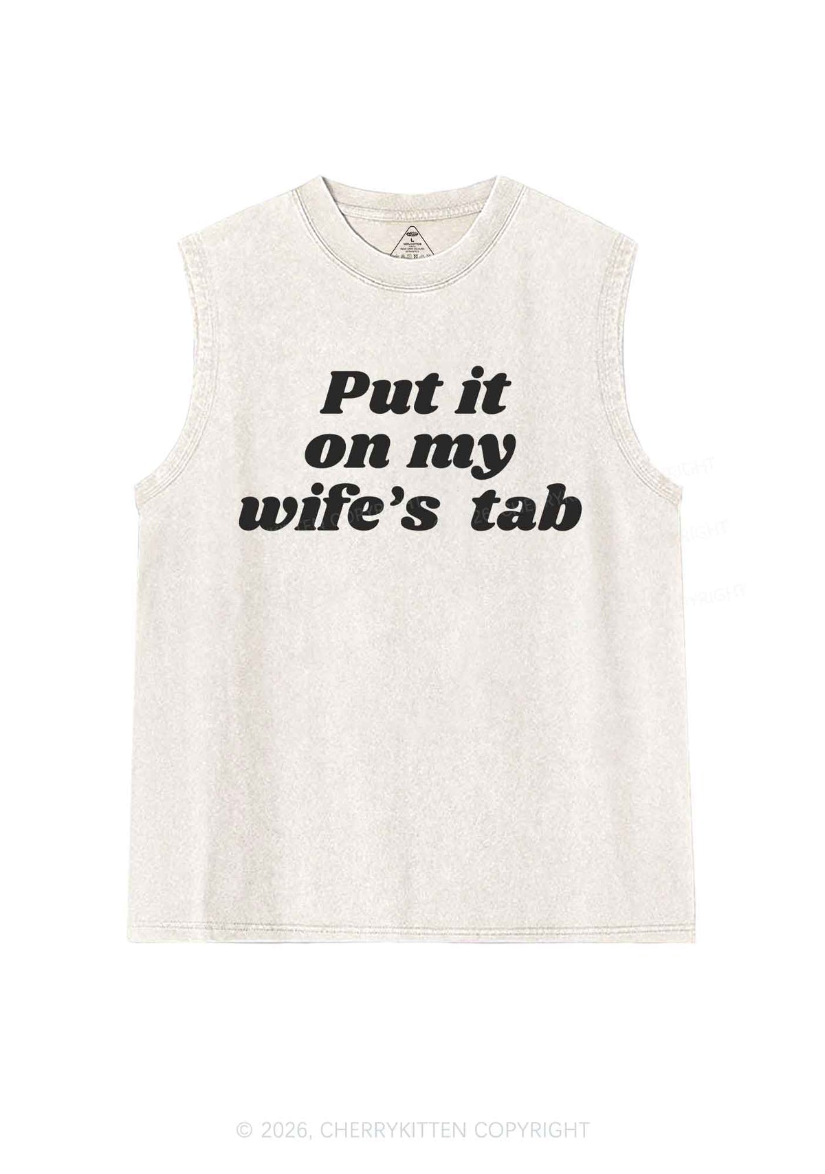 Put It On My Wifes Tab Pride Y2K Washed Muscle Tank Cherrykitten