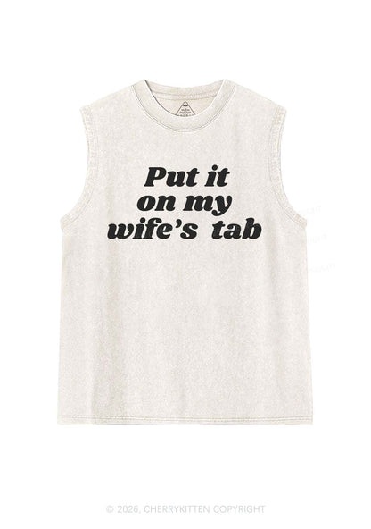 Put It On My Wifes Tab Pride Y2K Washed Muscle Tank Cherrykitten
