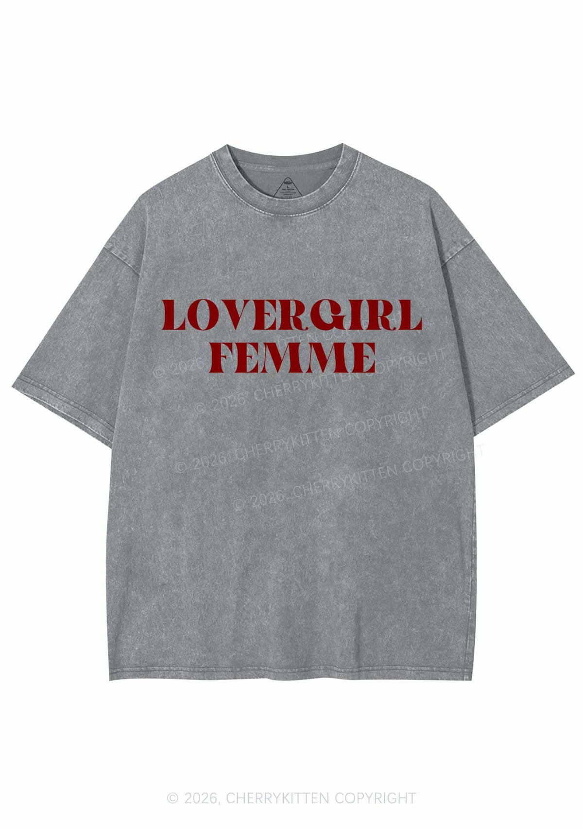 Lovergirl Femme Pride Y2K Shirts Washed Tee Cherrykitten