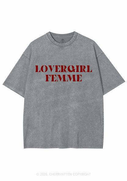Lovergirl Femme Pride Y2K Shirts Washed Tee Cherrykitten