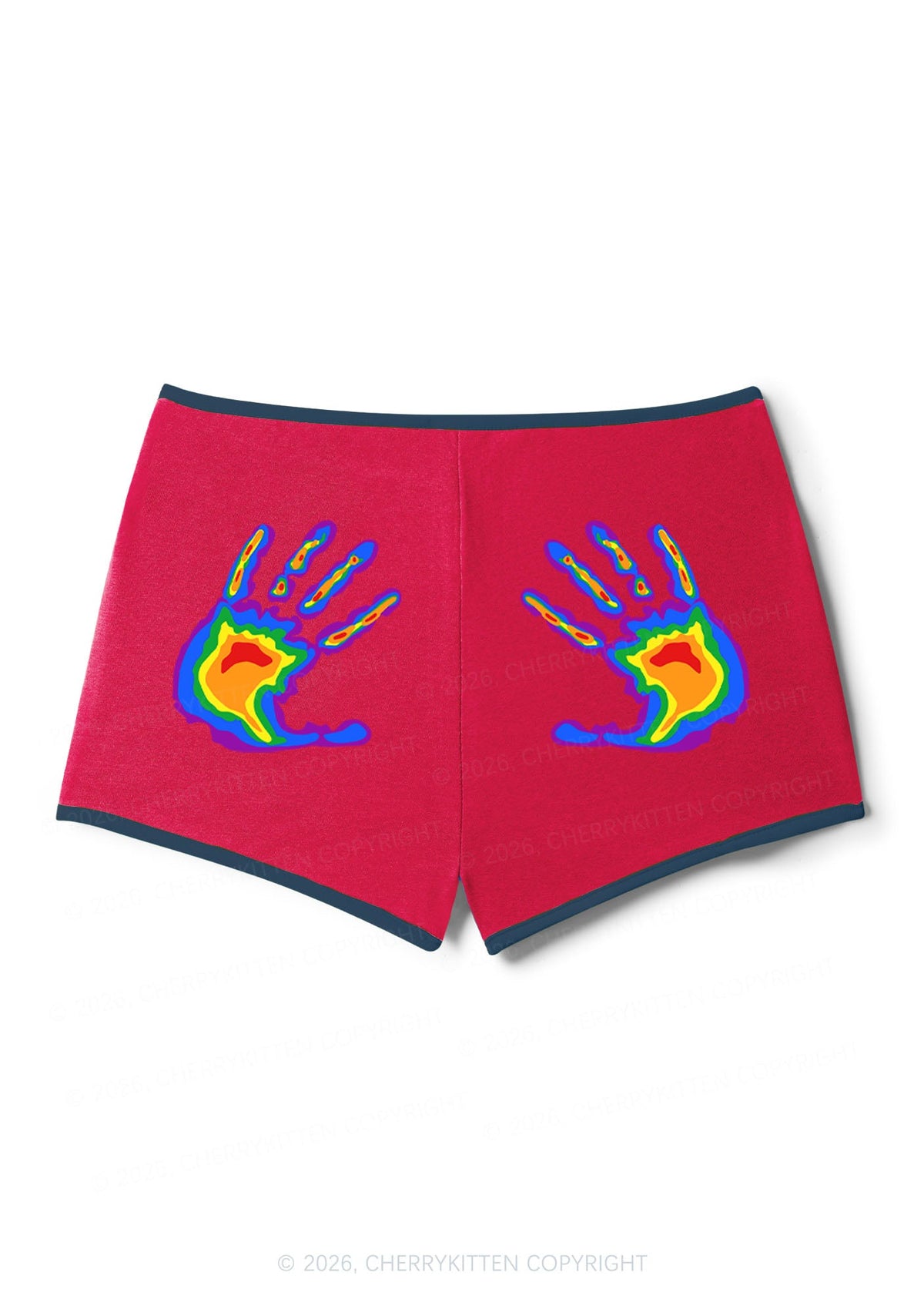 Pride Thermal Hands Y2K Booty Shorts Cherrykitten