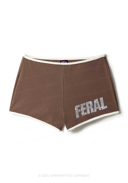 Rhinestone Mini Feral Y2K Booty Shorts Cherrykitten