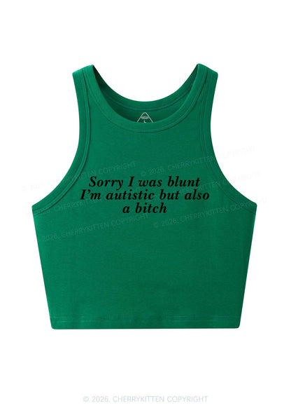 Sorry I Was Blunt Y2K Crop Tank Top Cherrykitten